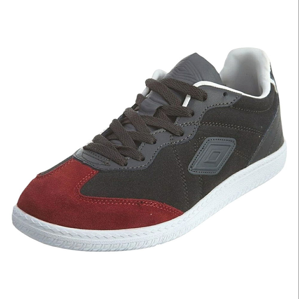 Umbro Leather & Suede Classic Diamond Red & Black Low Top Shoes Sneakers Size 10